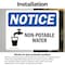 Signmission Non-Potable Water, 7 in W x Rectangle, Vinyl Decal OS-2PACK-NS-D-57-L-16244 - alternate 4